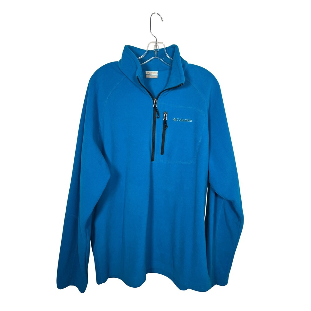 Columbia Blue 1/4 Zip Fleece Pullover Jacket Mens XL Outdoor Gorpcore Hiking